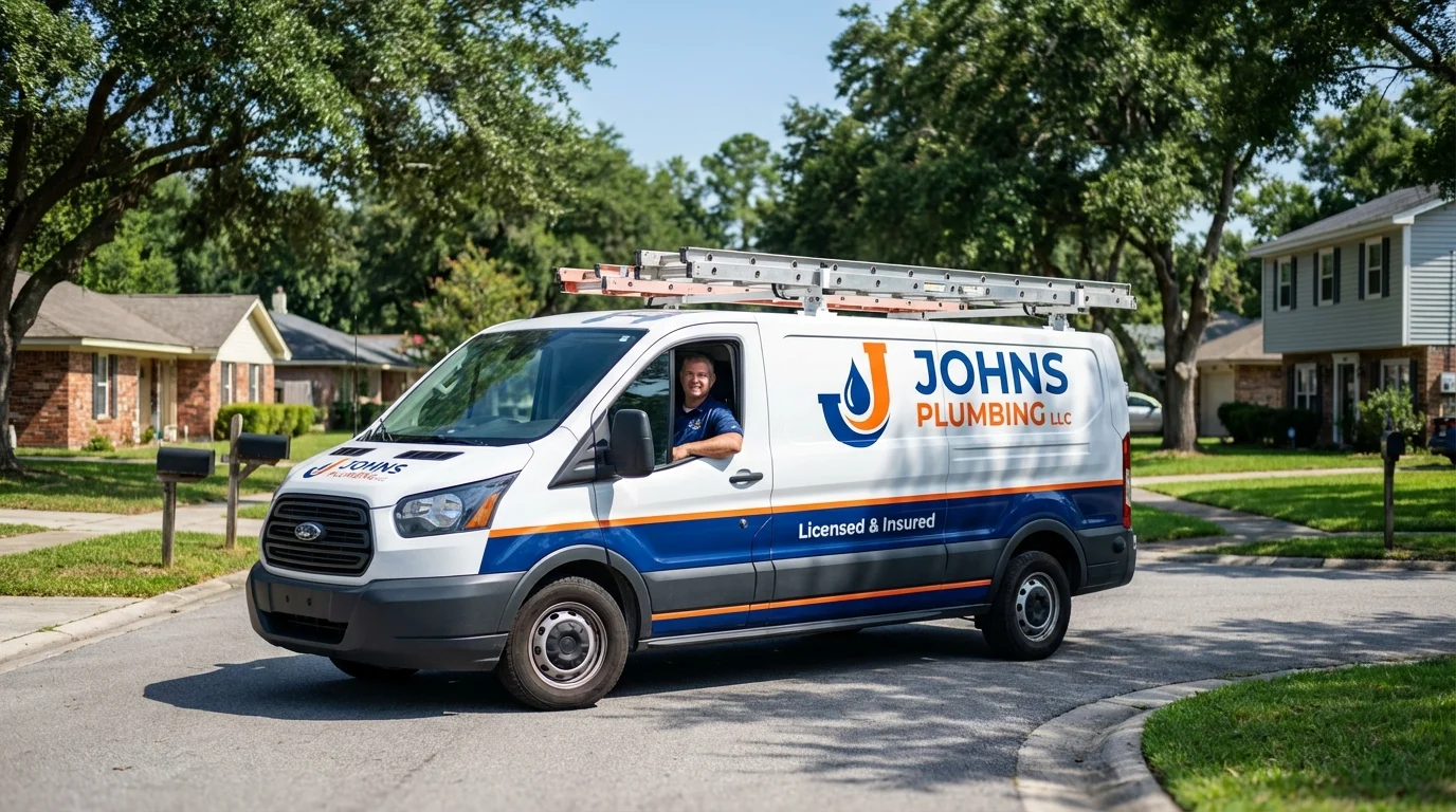 Johns Plumbing LLC service van in Woodville, OH